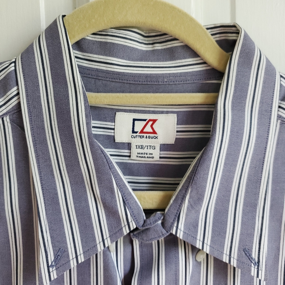 Cutter & Buck Men's Striped Easy Care Button Down Shirt Size 1XB - Picture 3 of 12